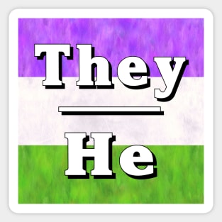 They-He Pronouns: Genderqueer Sticker